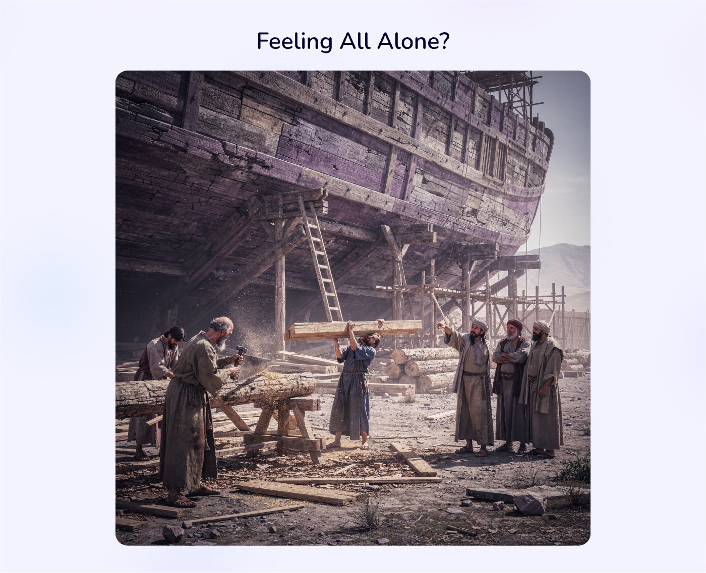 Front of the "Feeling All Alone" devotional card