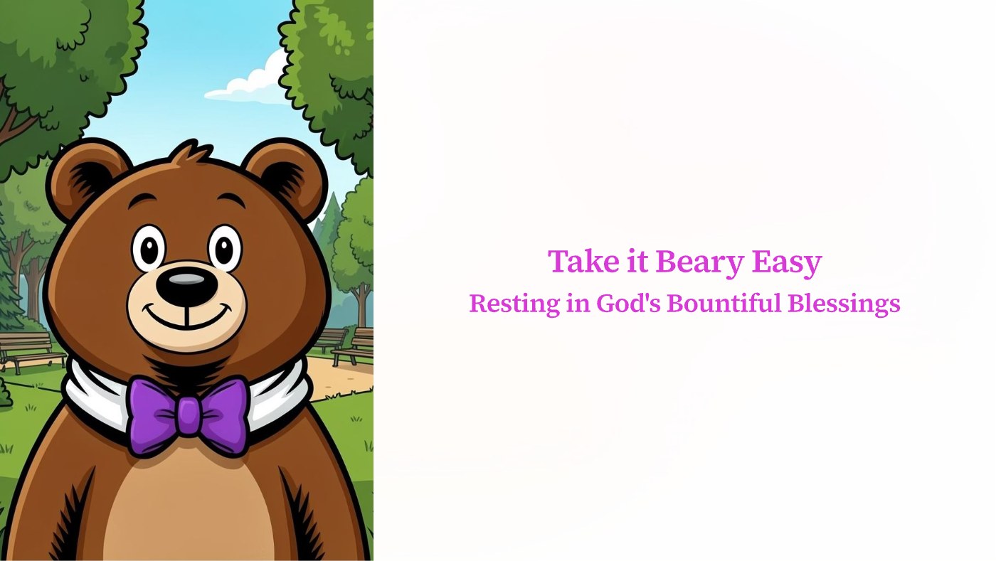 Front of the "Take it Beary Easy" devotional card
