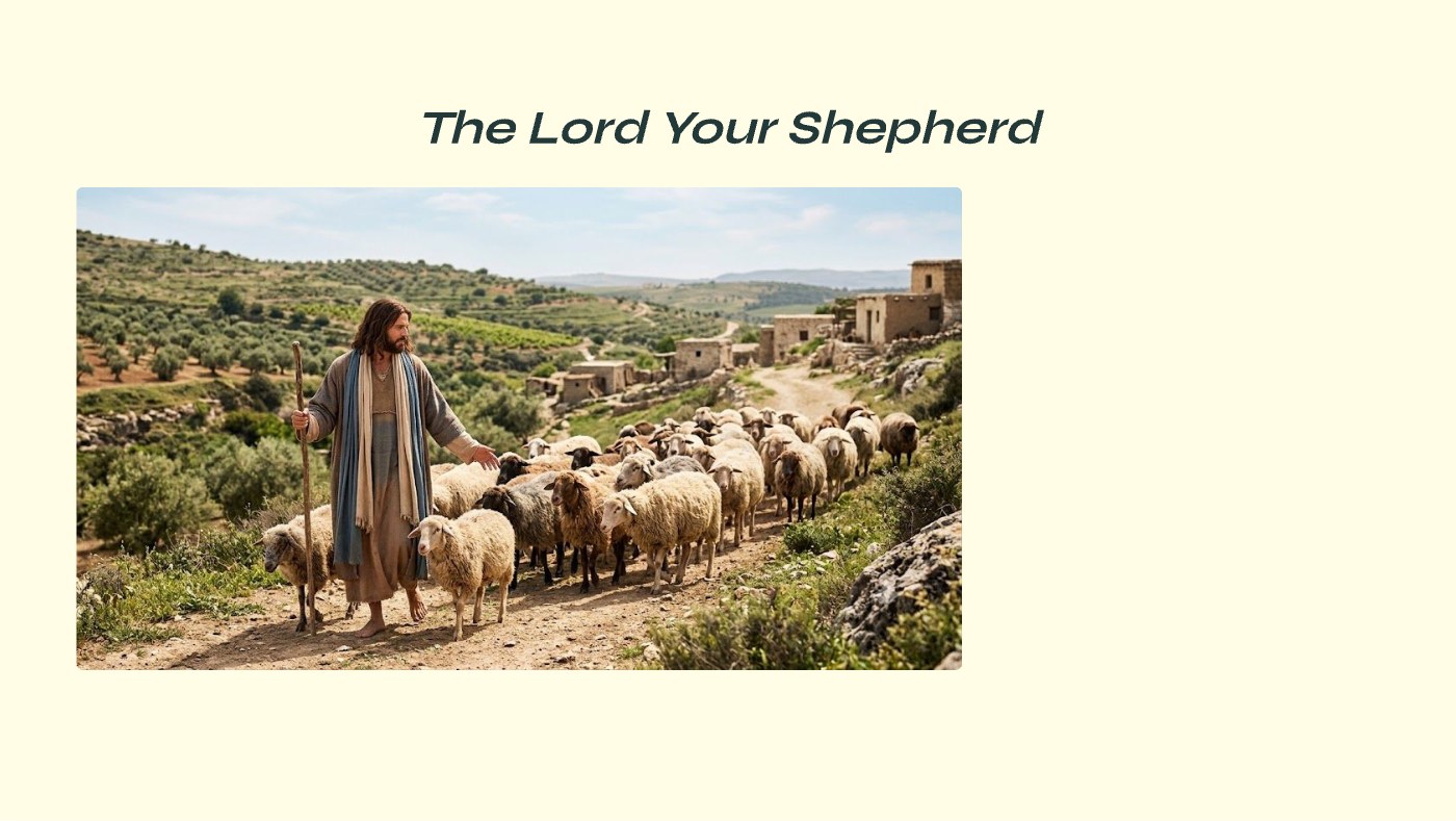 Front of the "The Lord Your Shepherd" devotional card