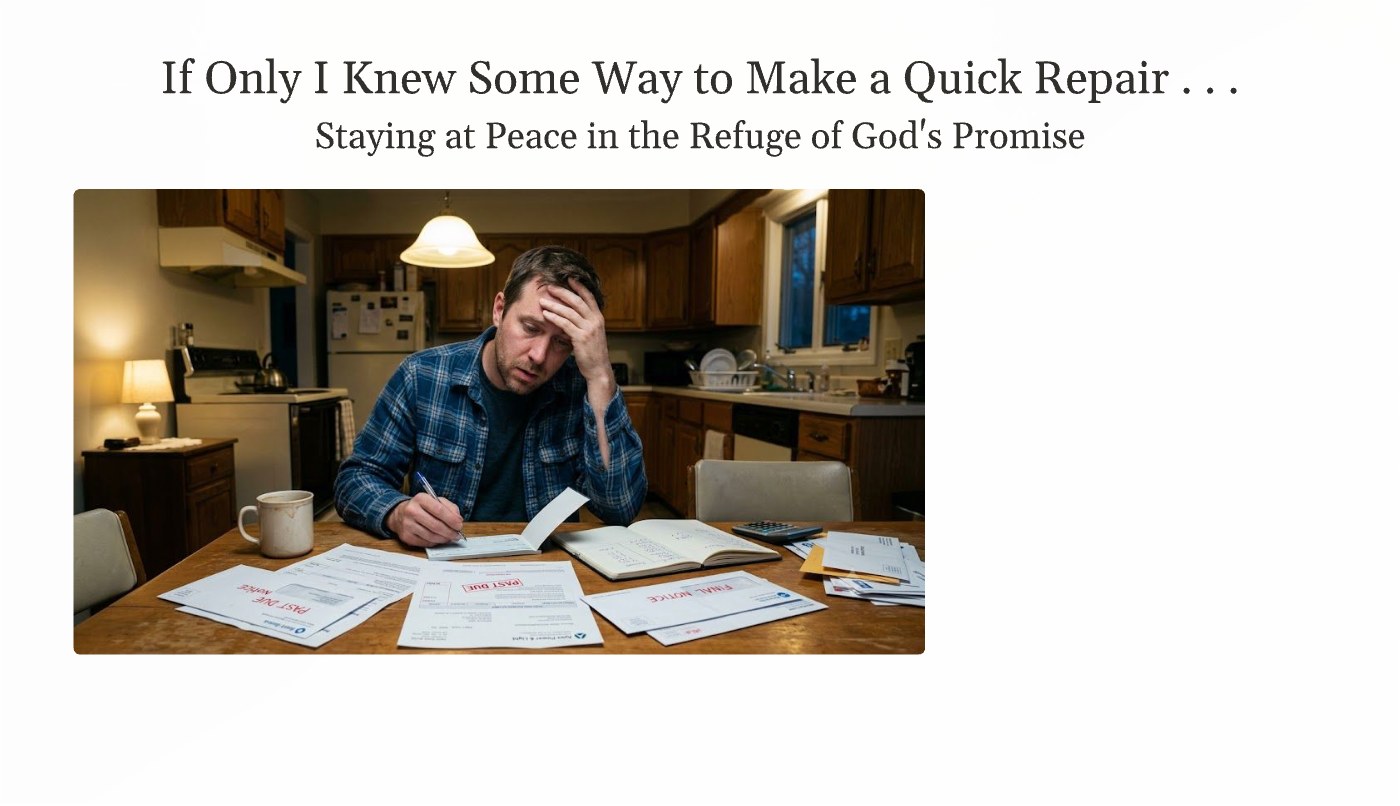 Front of the "If only I knew some way to make a quick repair" devotional card