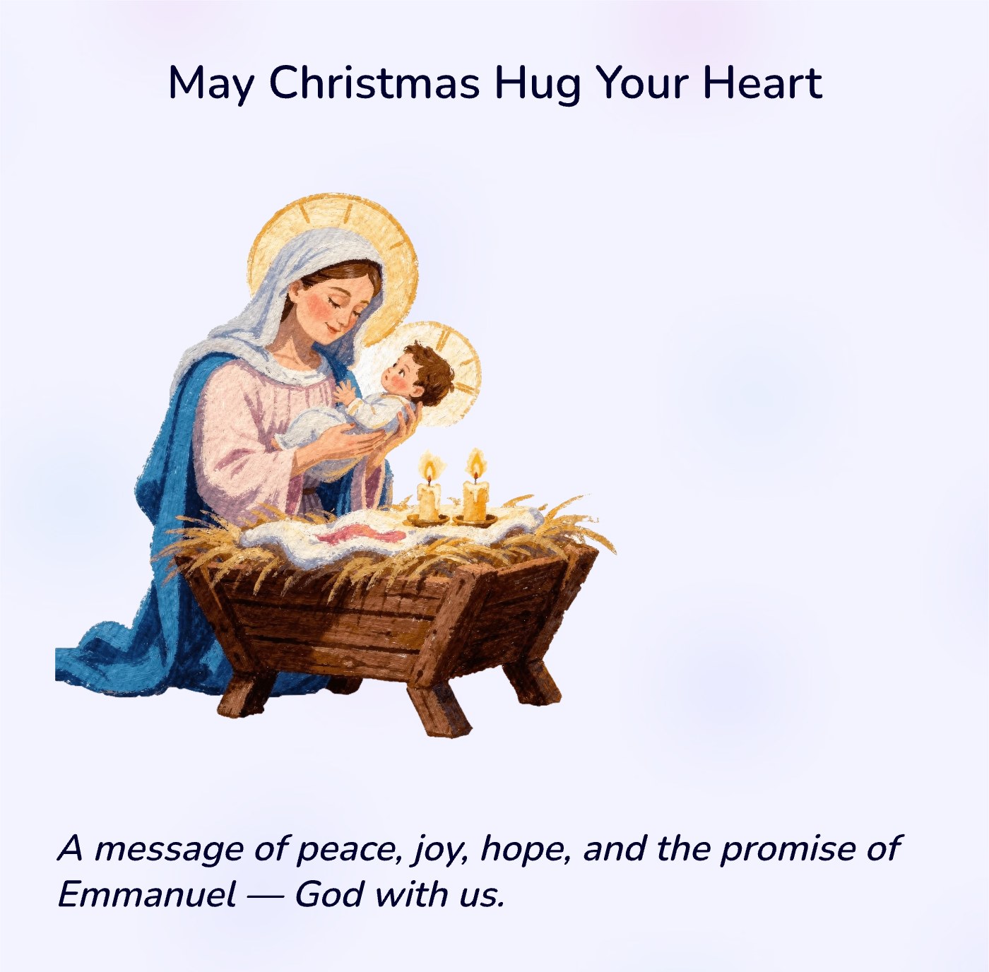 Front of the "May Christmas Hug Your Heart" devotional card