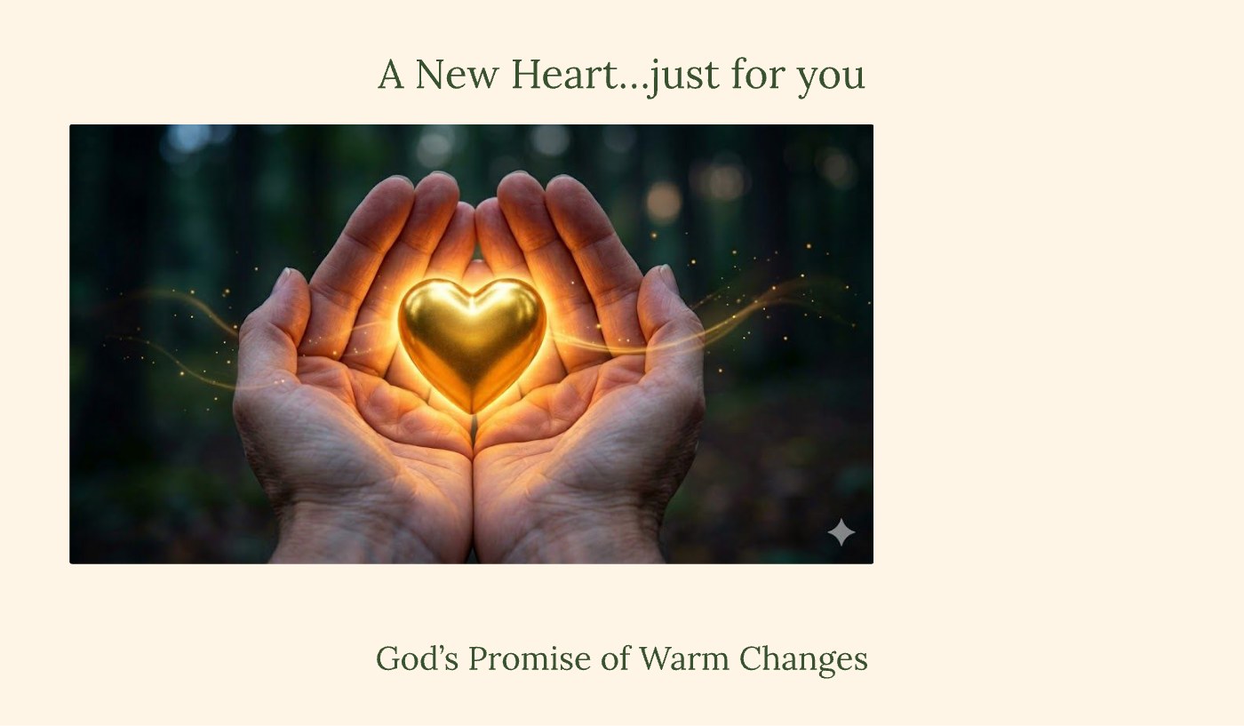Front of the "A New Heart Just for You" devotional card