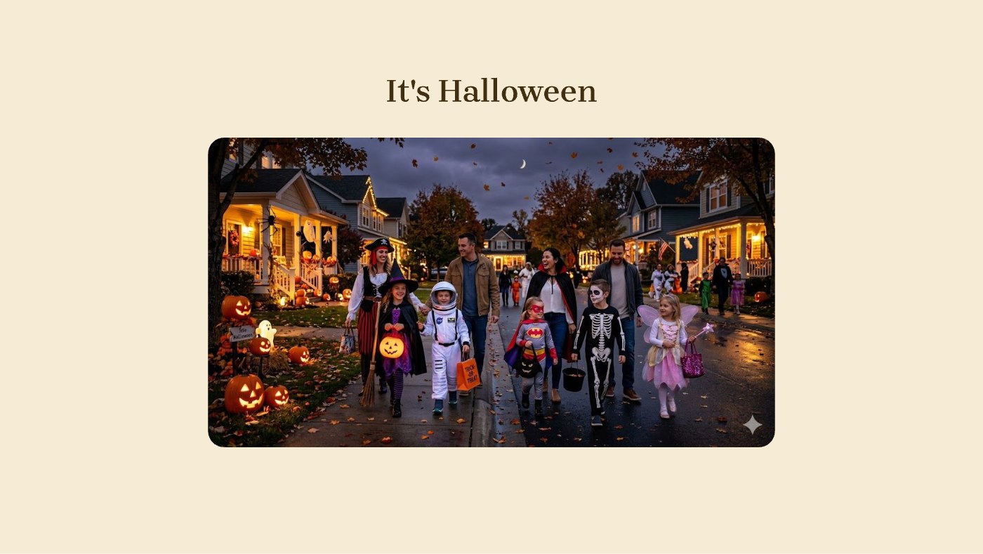 Front of the "It's Halloween" devotional card