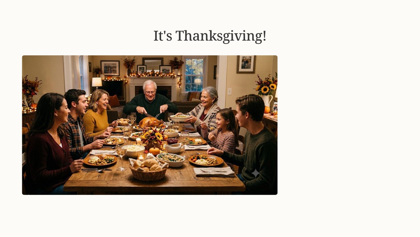 Front of the "It's Thanksgiving" devotional card
