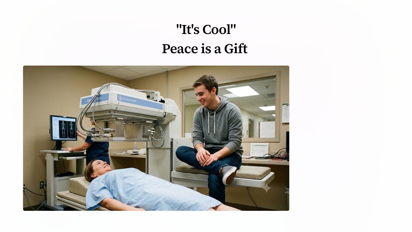 Front of the "It's Cool! Peace is a Gift" devotional card