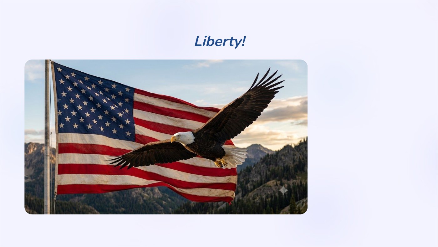 Front of the "Liberty!" devotional card
