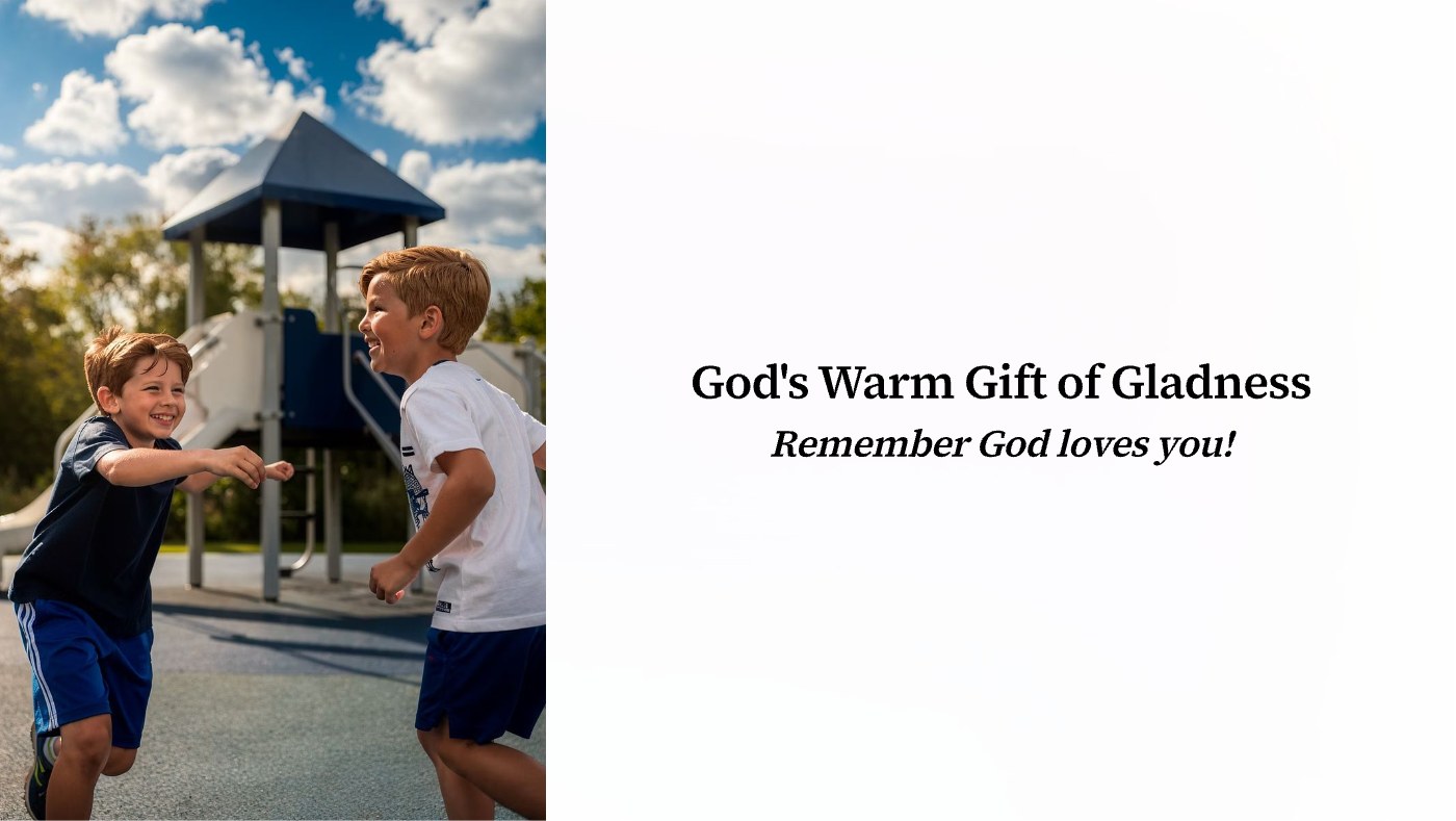 Front of the "God's Warm Gift of Gladness" devotional card