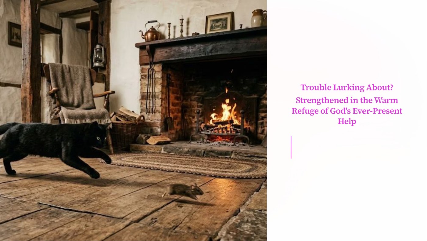 Front of the "Trouble Lurking About" devotional card