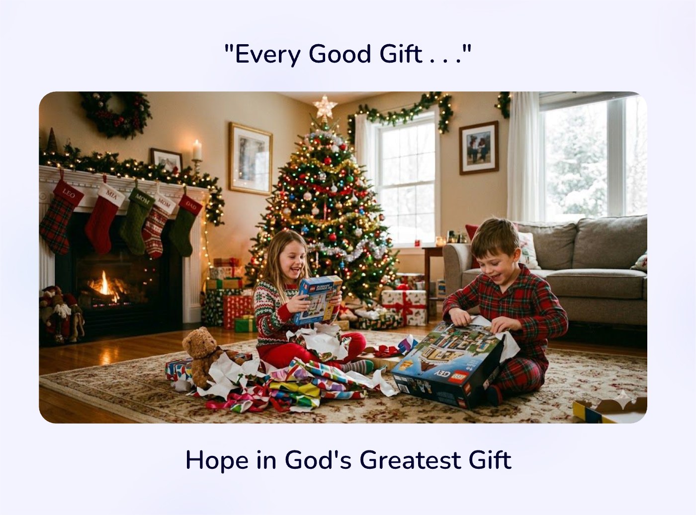 Front of the ""Every Good Gift..."" devotional card