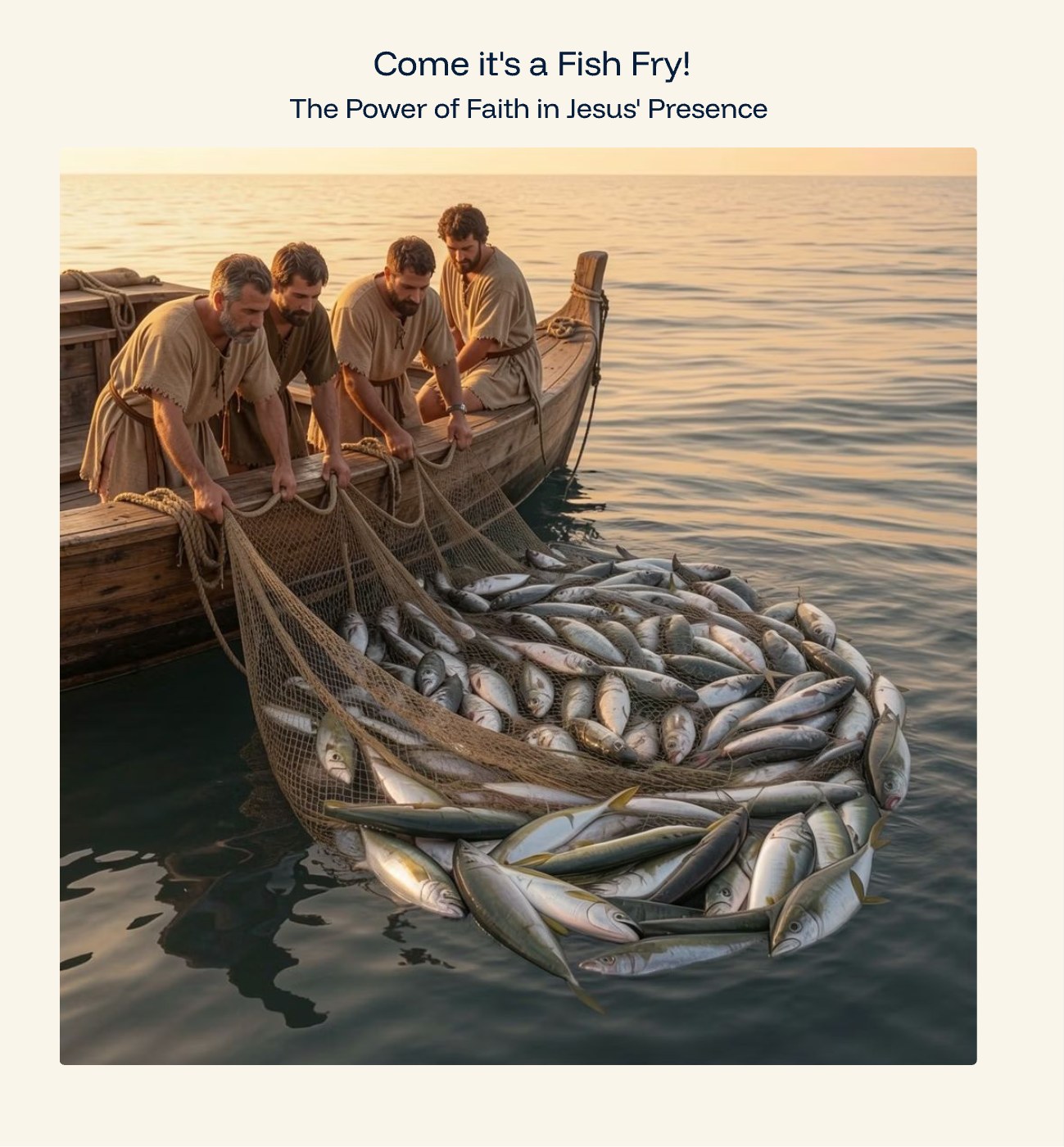 Front of the "Come It's a Fish Fry!" devotional card