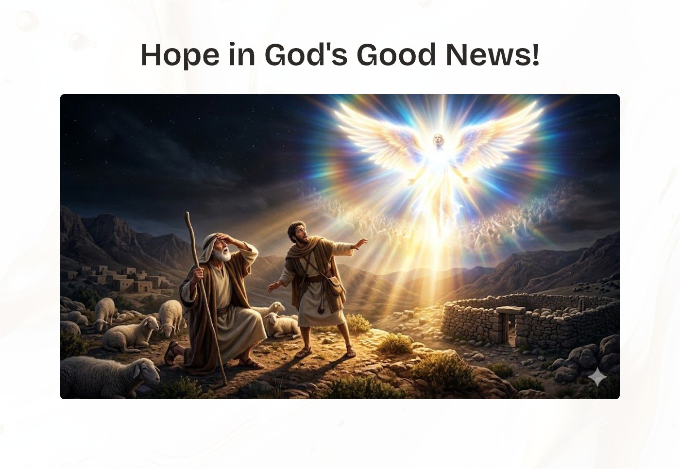 Front of the "Hope in God's Good News" devotional card