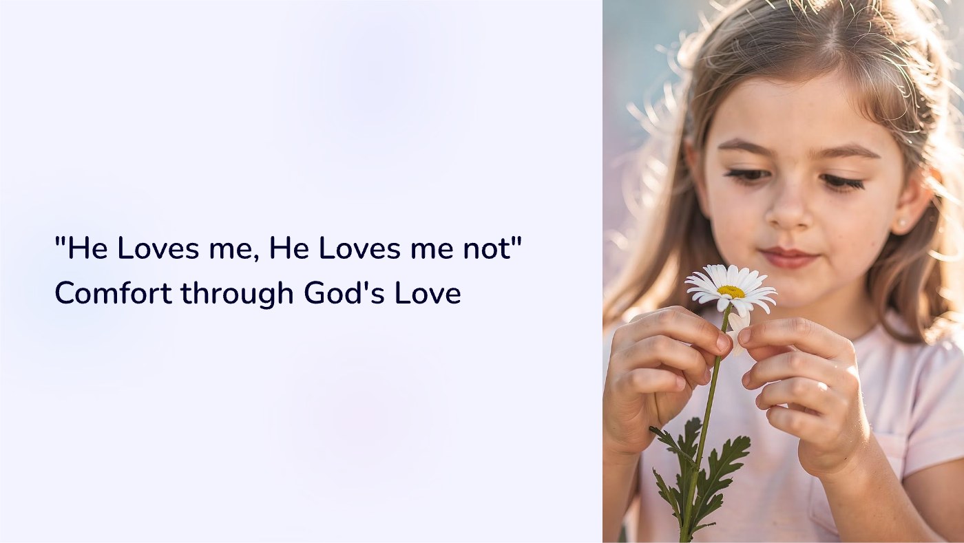 Front of the "He Loves me, He loves me not..." devotional card