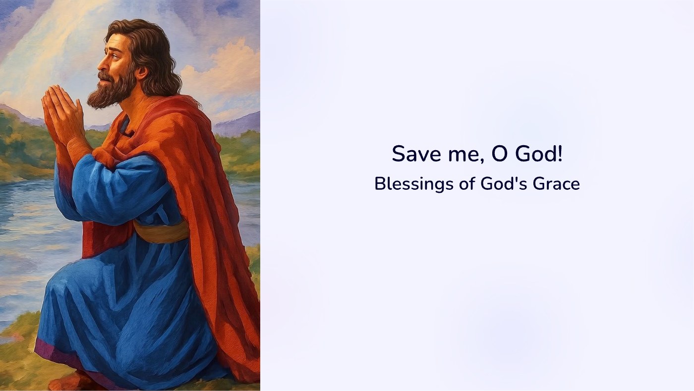 Front of the "Save me O God! Blessings of God's Grace" devotional card