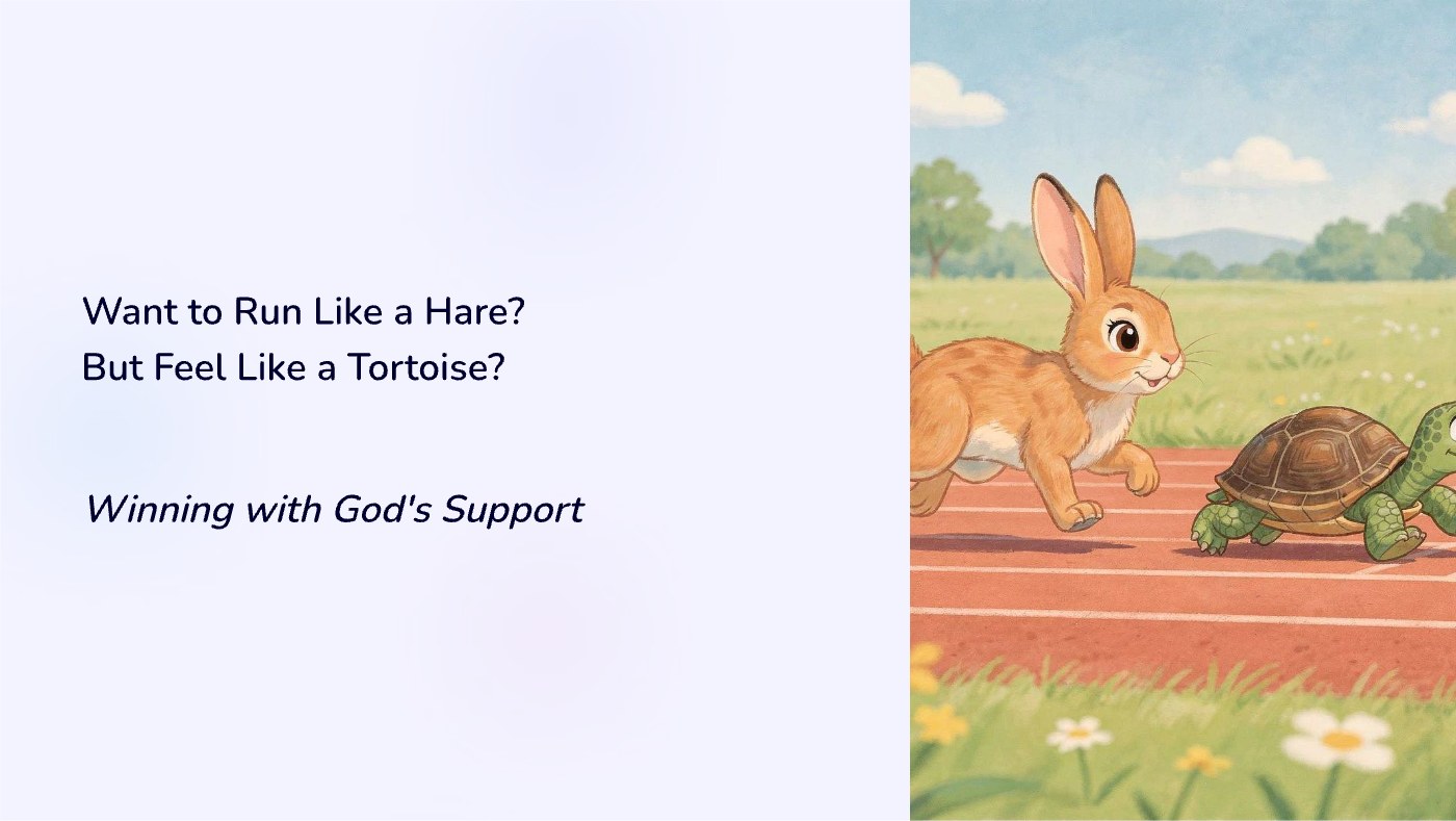 Front of the "Want to Run Like a Hare" devotional card