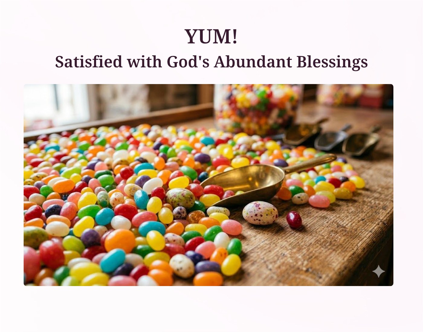 Front of the "YUM" devotional card
