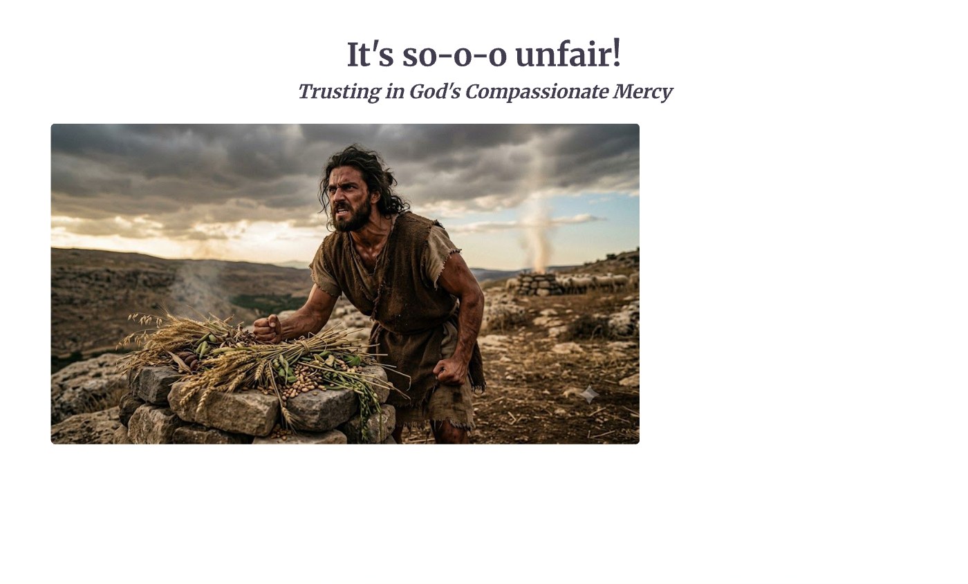 Front of the "It's so-o-o-Unfair" devotional card