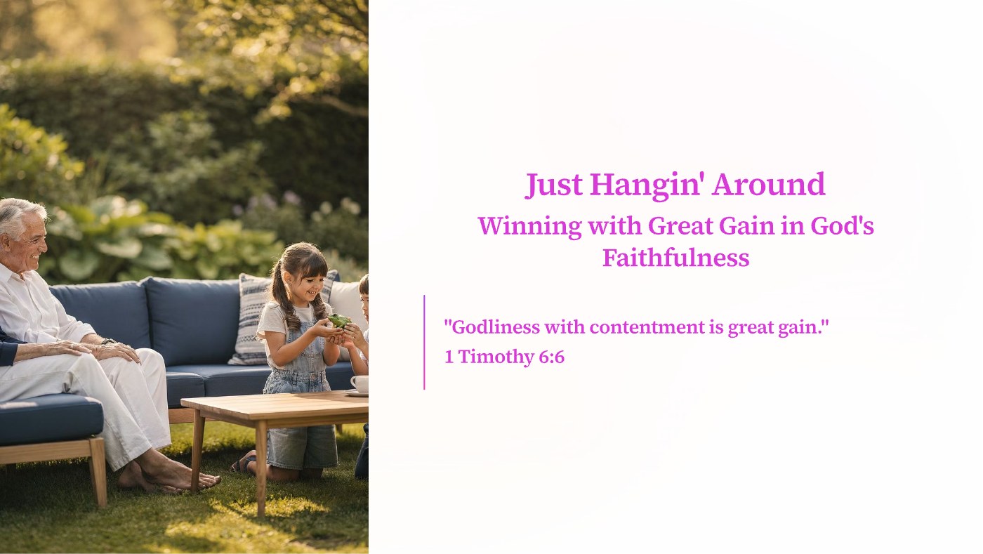 Front of the "Just Hanging Around" devotional card